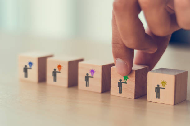istock Idea generation and innovation strategy concept. Innovative thinking drive business growth,deliver value, build competitive advantage. Design thinking, develop new product, brainstorm, pitching idea. 1438834508