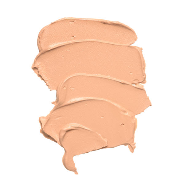 istock Beige skin tone CC cream smear isolated on white background. 1438835252