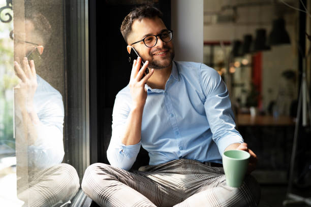 istock Young man enjoy in coffee break 1438837486