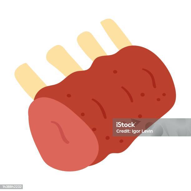 Prime Ribs Vector Icon Prime Rib Flat Vector Illustration Stock Illustration - Download Image ...
