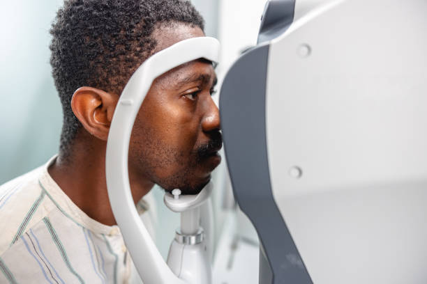 istock An African-American Man During An Eye Ophthalmologist Exam 1438856913