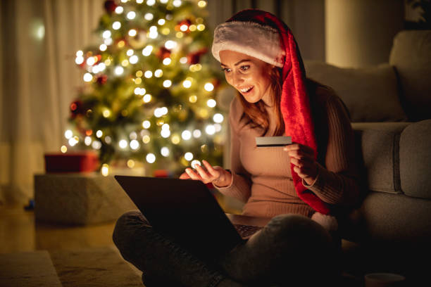 istock Young woman shopping online 1438857975