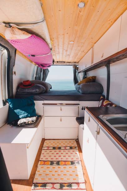 istock Vertical shot of the inside of a small van 1438862182