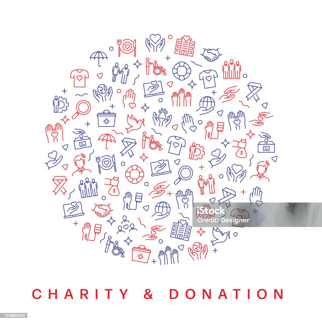 Donation Stuff Pattern Charity And Donation Related Pattern Design Modern Line Style Design ...