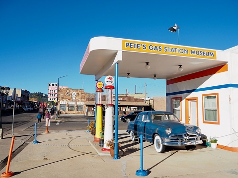 Williams, United States – November 08, 2016: The Pete's Gas Station Museum in Williams, Arizona