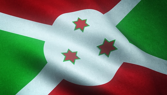 A closeup shot of the flag of Burundi with interesting textures