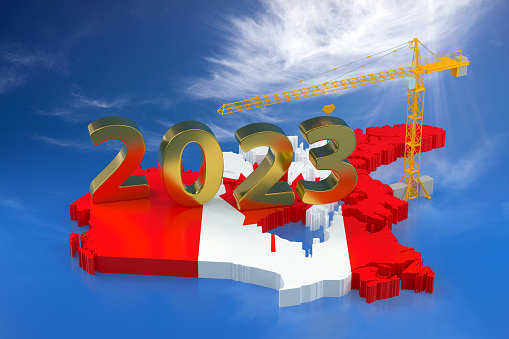 Growing Canada Developing in 2023. 3d Rendering