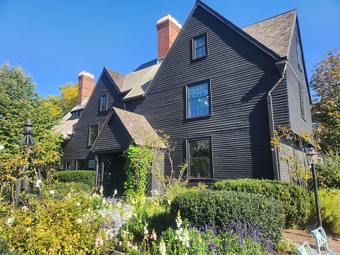 Salem, United States – October 12, 2022: A beautiful shot of the House of Seven Gables (Turner-Ingersoll Mansion) in Salem, Massachusetts US