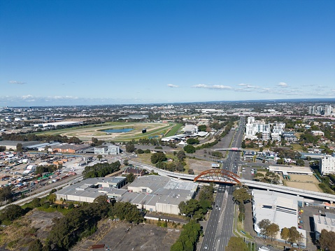 A beautiful high angle view of the Campbelltown city in Sydney