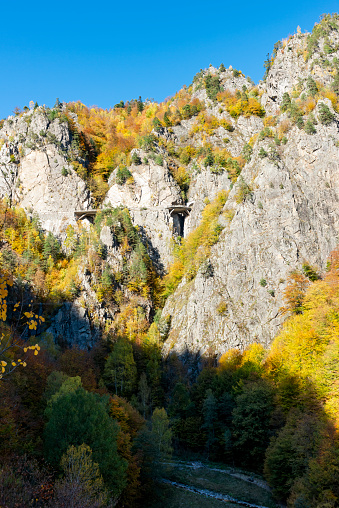 Autumn in Transylvania. Carpathian Mountain, Fagaras ridge, Romania, Europe.