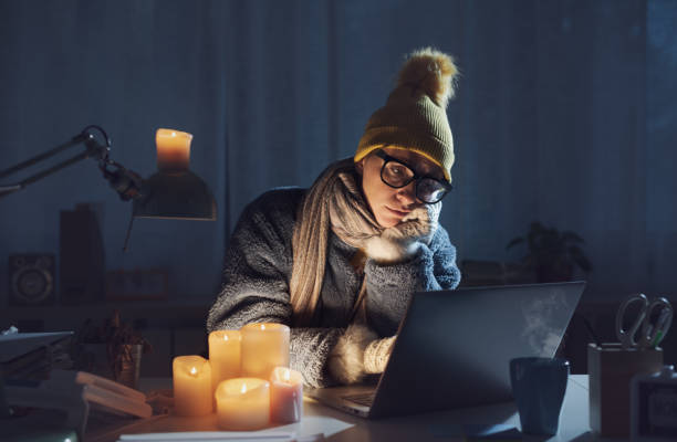 istock Broke woman saving on utility bills 1438880664