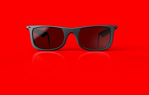 Sunglasses on a gray background