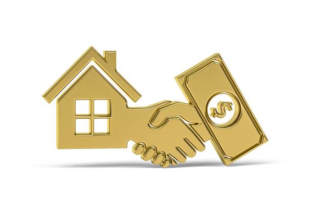 Happy couple is about to do home renovation. Man and woman holding house model and drill