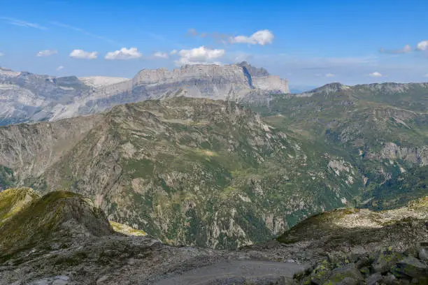 Pointe d'Anterne mountain is part of the Giffre rocky massif and has an altitude of 2733 metres above sea level.