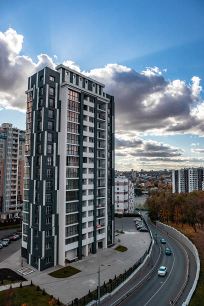 istock Modern residential houses in autumn Kharkiv city 1438885607