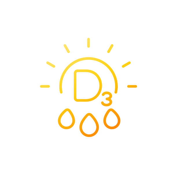 d3 витаминная линия иконка с солнцем - d3 stock illustrations