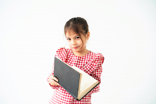 Happy girls leisure activities against white background