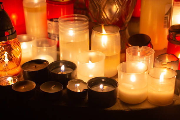istock Candlelight closeup during All Saint's Day 1438893633