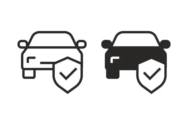 Vector illustration of Car insurance icon