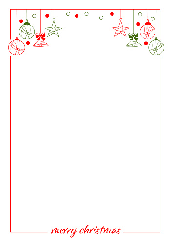 Rectangular frame with Christmas theme with words merry christmas