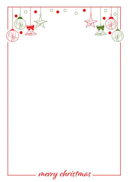 Vector illustration of Rectangular frame with Christmas theme with words merry christmas