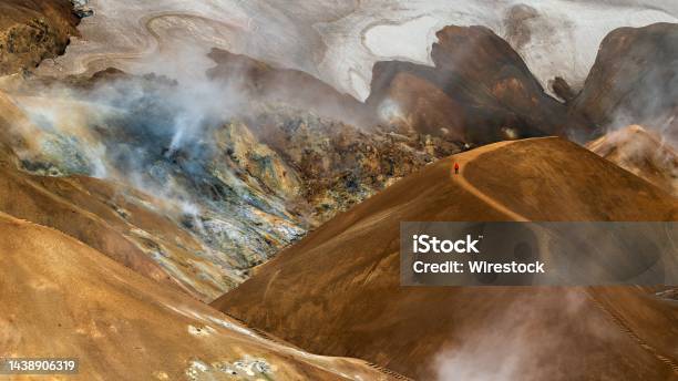 Breathtaking High Angle Smoky Scenery Of The Famous Historic Kerlingarfjöll Mountain Range Stock Photo - Download Image Now