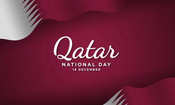 Vector illustration of Qatar National Day Background Design.