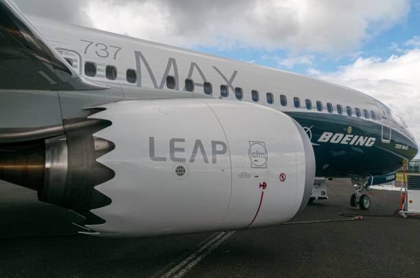 boeing 737-8 max, n8704q, farnborough international airshow, july 11, 2016 - fia imagens e fotografias de stock