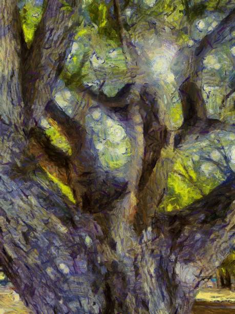 istock Trunks and branches of a big tree Illustrations creates an impressionist style of painting. 1438911732