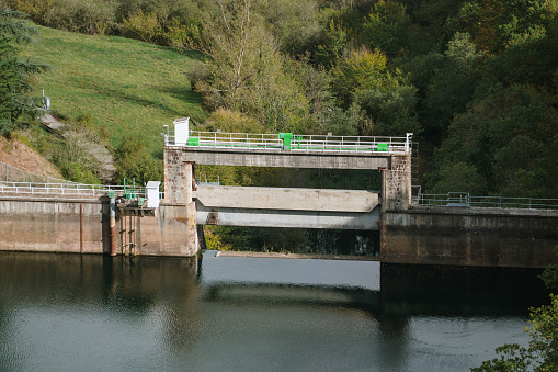 Floodgate or lock of a small hydroelectric plant