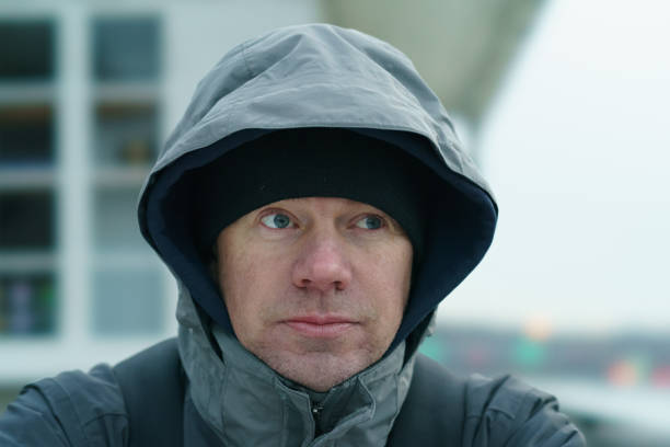 istock Potrait of handsome man outdoors when he is cold 1438914068