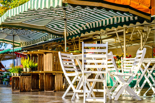 istock typical sidewalk restaurant and cafe in bavaria 1438916332