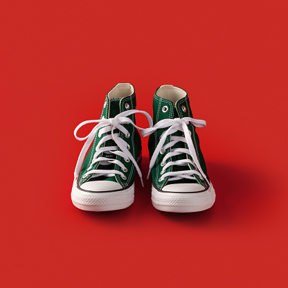 Ankle Sneakers on a red background