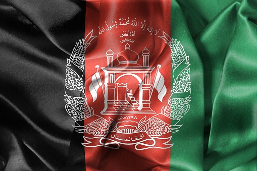 Afghanistan flag - realistic waving fabric flag