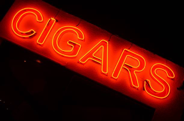 istock Dutch angle shot of a neon light 