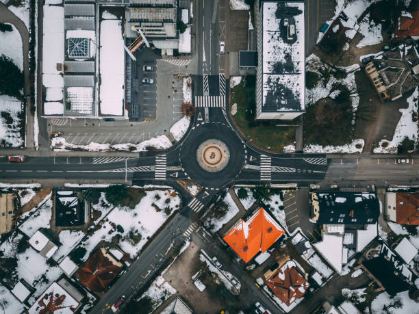 Bitcoin roundabout in Kranj, Slovenia stock photo