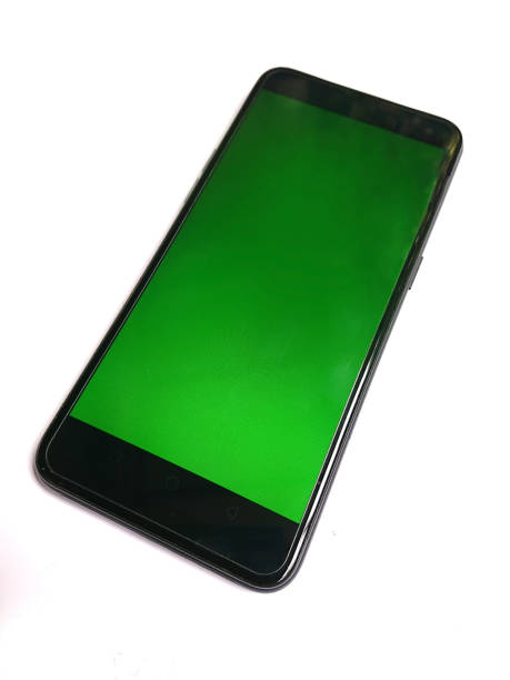 istock black smartphone green screen at white background for element design, template or mockup 1438931685