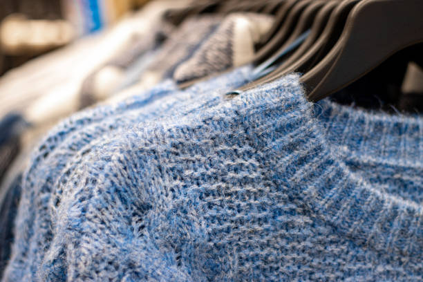 istock Close up on a wool sweater on a hanger. 1438933376