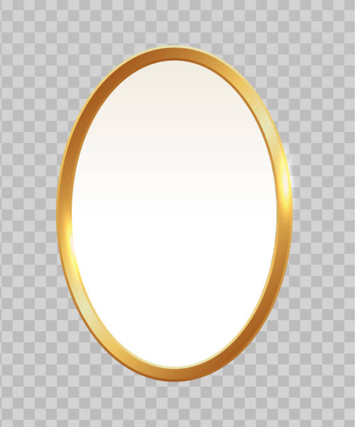 Oval Golden Photo Frame Isolated On Transparent Background Empty Vignette  Or Mirror Vector Realistic Mockup Eps 10 Stock Illustration - Download  Image Now - Istock