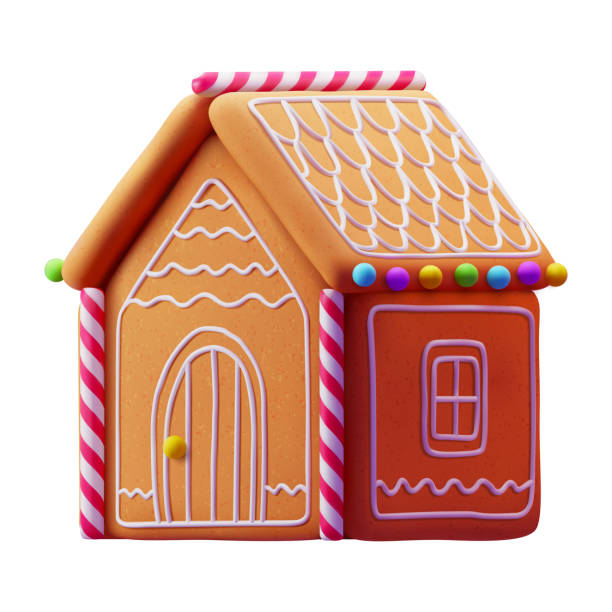 istock Gingerbread house. Christmas cookies and candy. Isolated 3D Vector illustration 1438941704