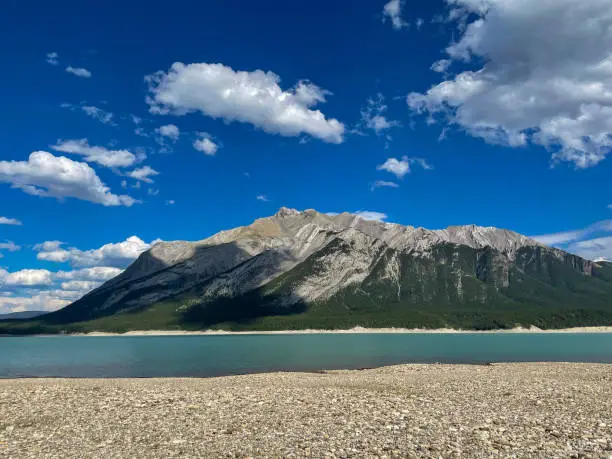 Photo of View of a mountain lake in Canada