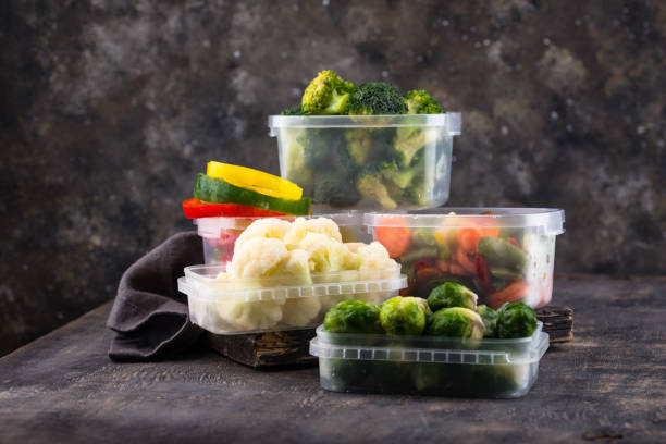 istock Different frozen vegetables. Food storage. 1438949511