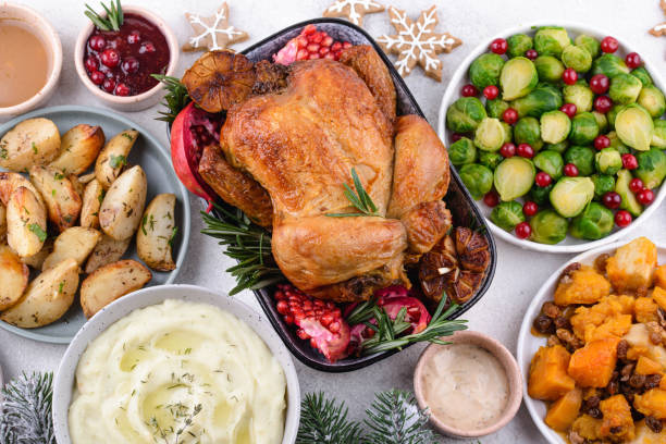 istock Christmas festive dinner with traditional dishes 1438949537
