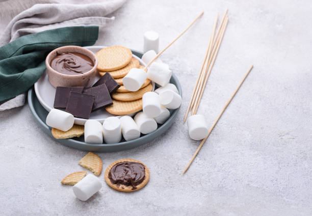 istock Smores with marshmallow, chocolate and crackers 1438949559