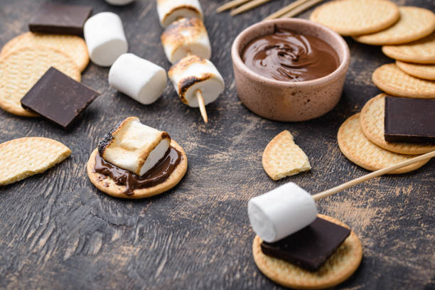istock Smores with marshmallow, chocolate and crackers 1438949567