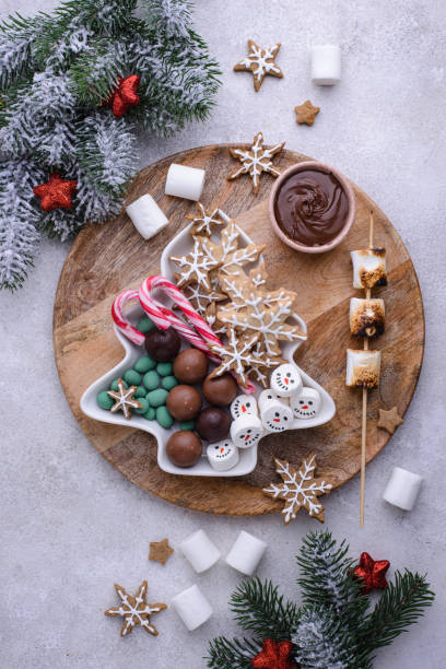 istock Christmas sweets, cookies and marshmallow 1438949589