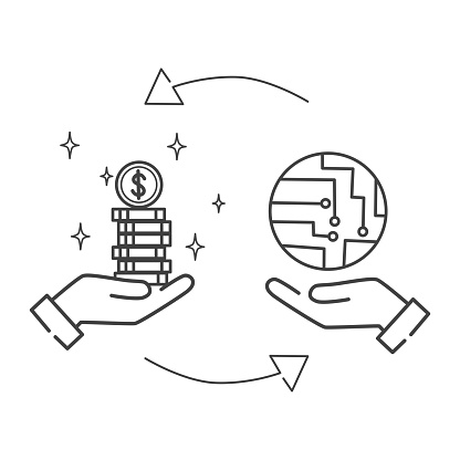 shortage semiconductor icon, high microchip price, spread or supply electronic chips, computer tech, thin line symbol on white background - editable stroke vector illustration.