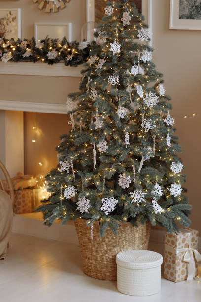 istock Christmas room design in light colors. 1438960286