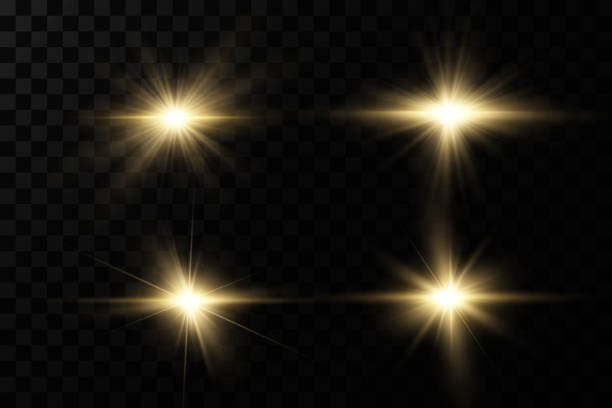 istock Golden particles of light. Golden light. Light flare.Stars isolated on transparent background. 1438962427