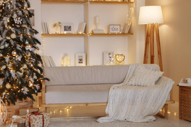 istock Christmas room design in light colors. 1438965934